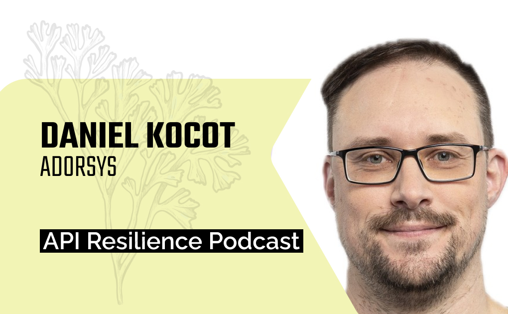 API Resilience Podcast thumbnail with guest Daniel Kocot's headshot, podcast name and logo