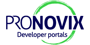 Pronovix logo: a circle and the name 'Pronovix Developer portals'