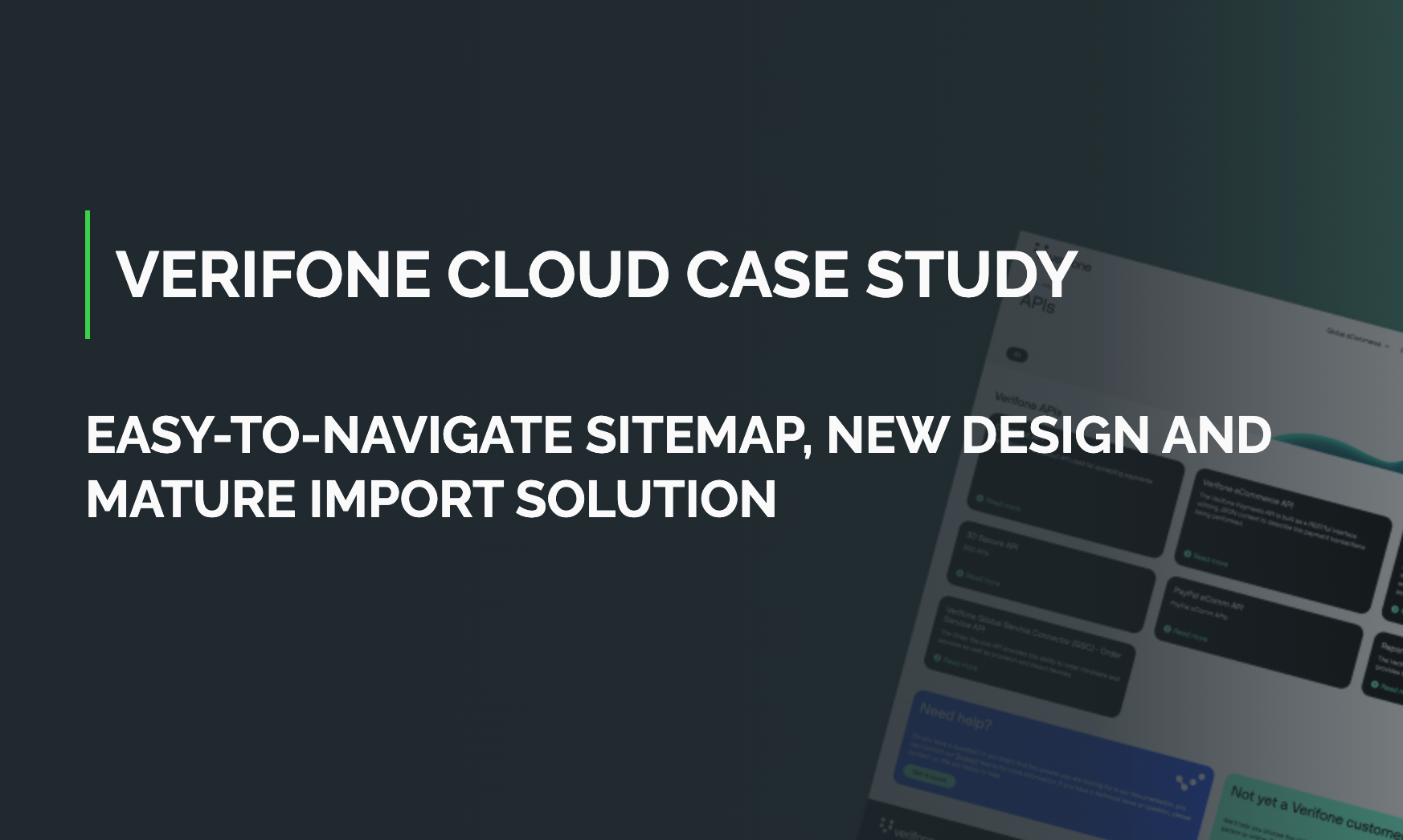 Title: Verifone Cloud Case Study Easy-to-Navigate Sitemap, New Design and Mature Import Solution