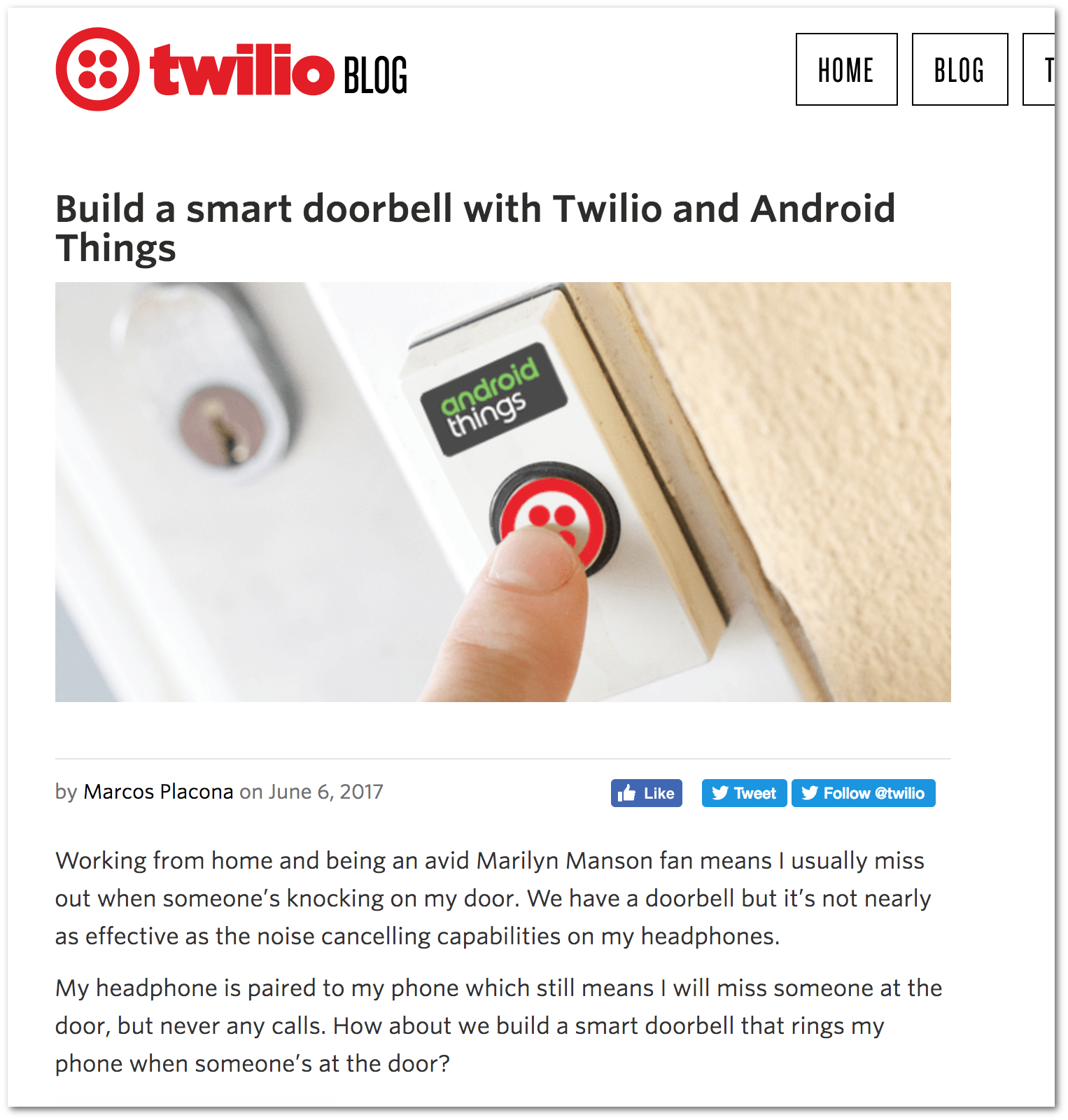 Examples of an integration: complete use case/tutorial with code snippets, written in plain English (Twilio blog)