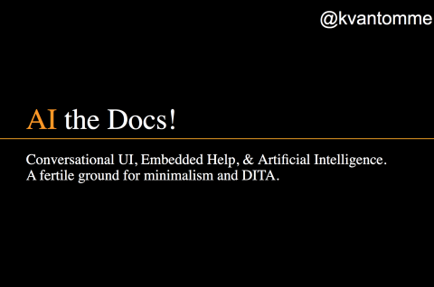 Artificial intelligence needs minimalism - a new application for DITA?