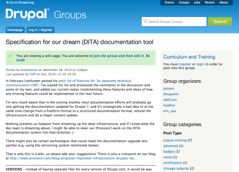 Technologies for an improved infrastructure for Drupal's documentation