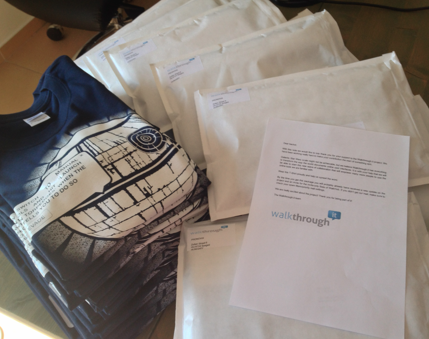 Walkthrough.it t-shirts shipped, Beta invitations for backers coming soon